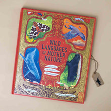 Load image into Gallery viewer, wild-languages-of-mother-nature-cover-with-whale-black-bear-bird-and-moth-on-red-cover-with-gold-foil