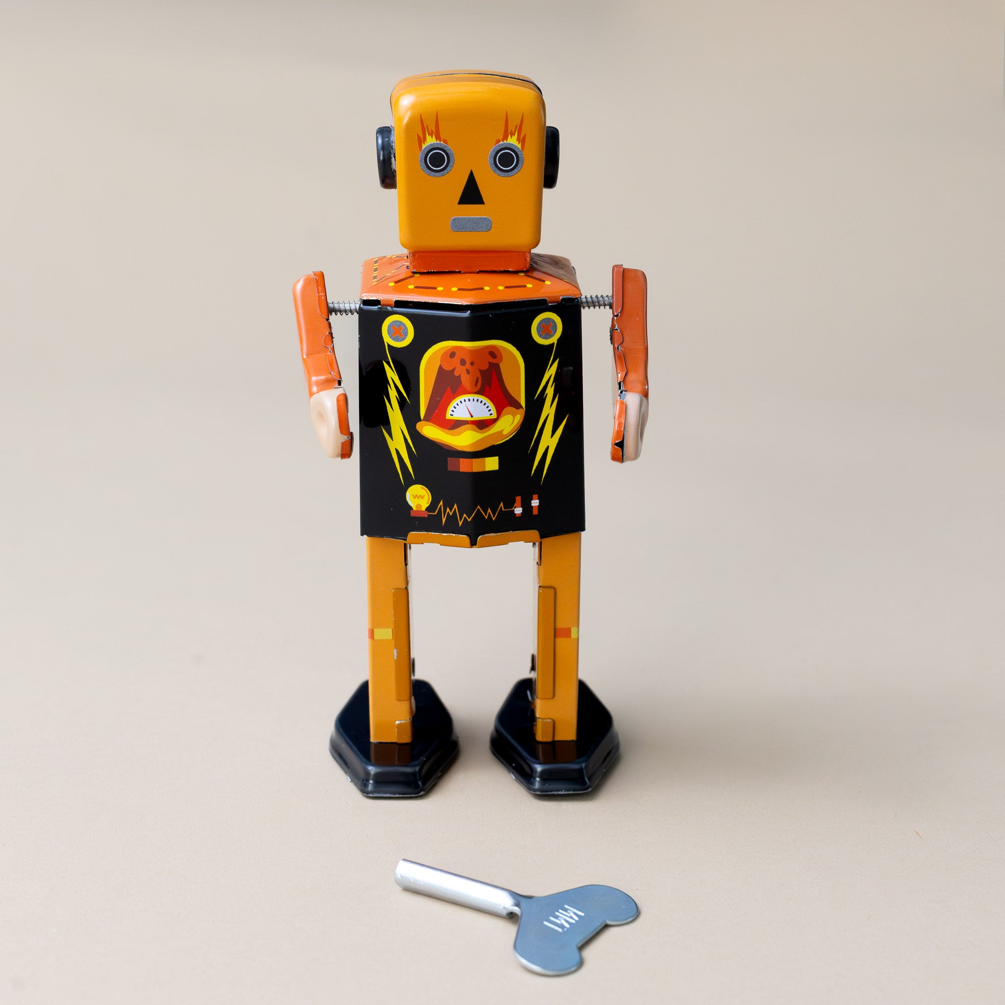 wind-up-tin-volcanobot-in-orange-and-black-with-yellow-bolt-details-key-removed