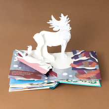 Load image into Gallery viewer, pop-up-of-a-white-stag-in-a-winter-scene