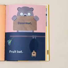 Load image into Gallery viewer, doormat-fruitbat-with-illustrations-depicting-those-items-with-the-wombat
