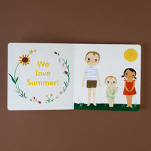 Load image into Gallery viewer, three-children-illustration-with-we-love-summer-text