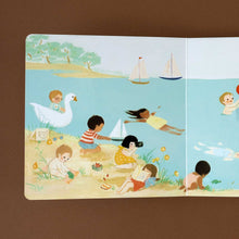 Load image into Gallery viewer, illustration-of-children-at-the-beach-with-sailboats-in-the-water