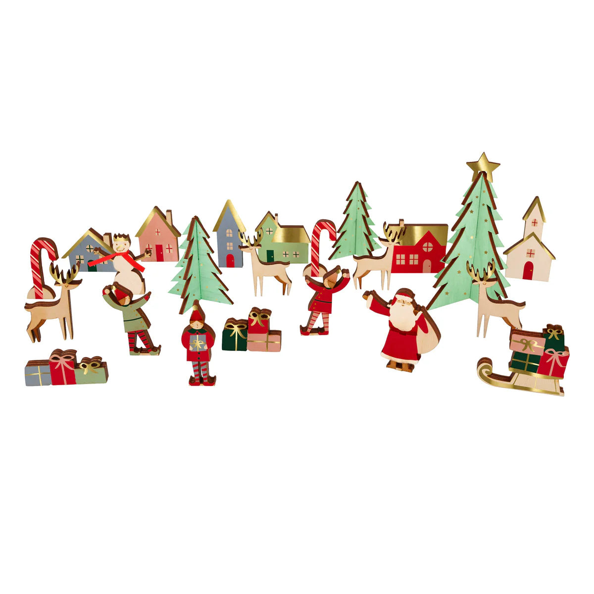 Wooden Advent Calendar Play Kit | Winter Village