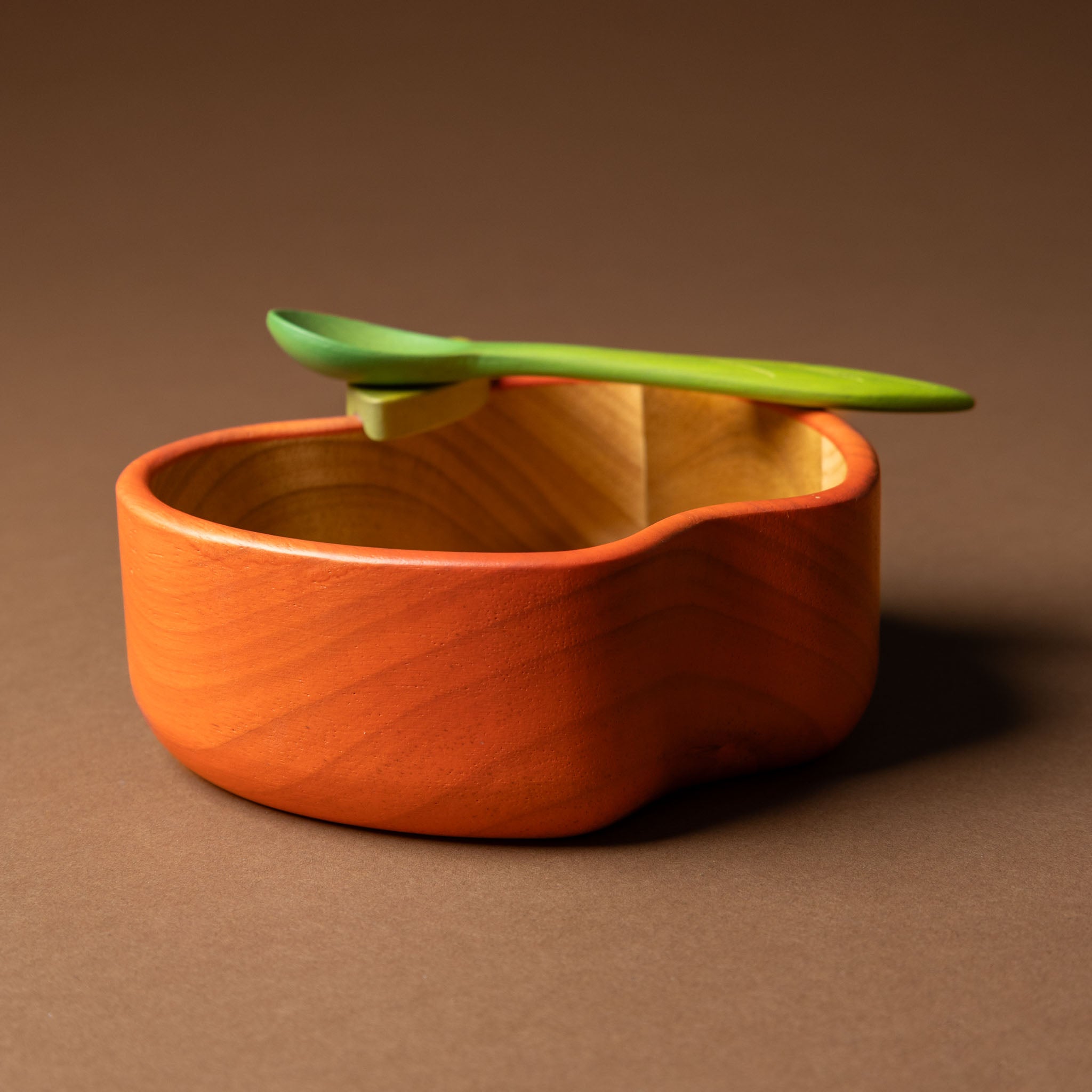 Wooden Bowl & Spoon Set | Apple