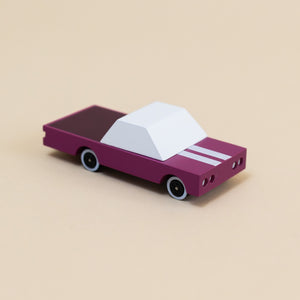 sleek-toy-wooden-car-purple-with-white-stripes-low-rider