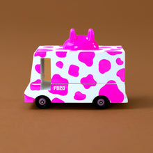 Load image into Gallery viewer, wooden-candyvan-strawberry-moo-milk-truck-with-pink-spots-and-udder-topper