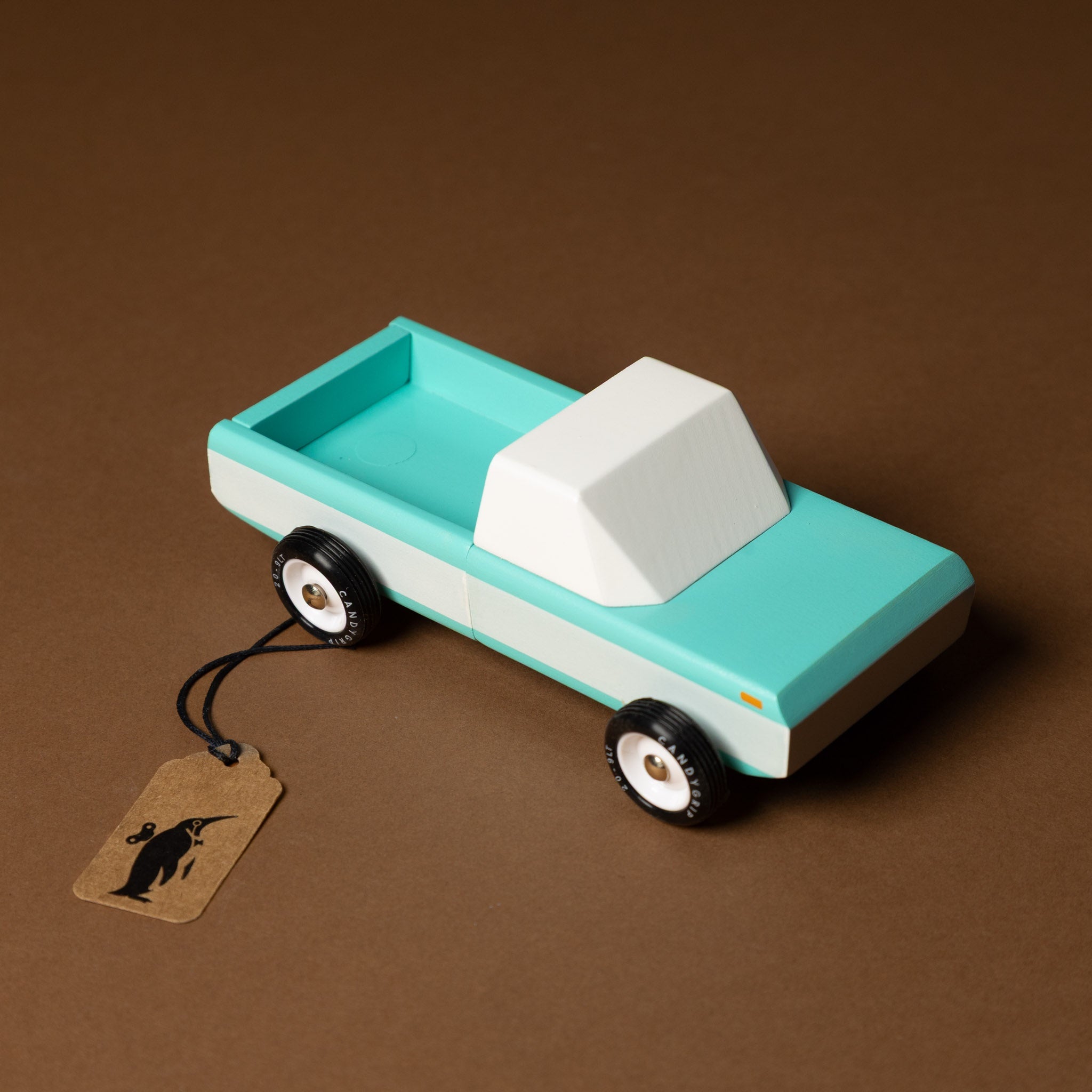 Wooden Longhorn Pickup Truck | Teal