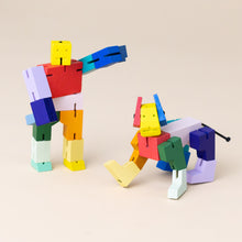 Load image into Gallery viewer, colorful-wooden-micro-cubebot-best-friends-set-of-dog-and-person-forms