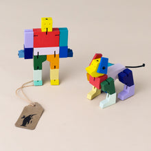 Load image into Gallery viewer, colorful-wooden-micro-cubebot-best-friends-set-of-dog-and-person-forms