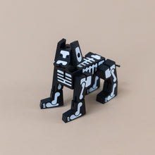 Load image into Gallery viewer, wooden-micro-milo-cubebot-black-skeleton-dog