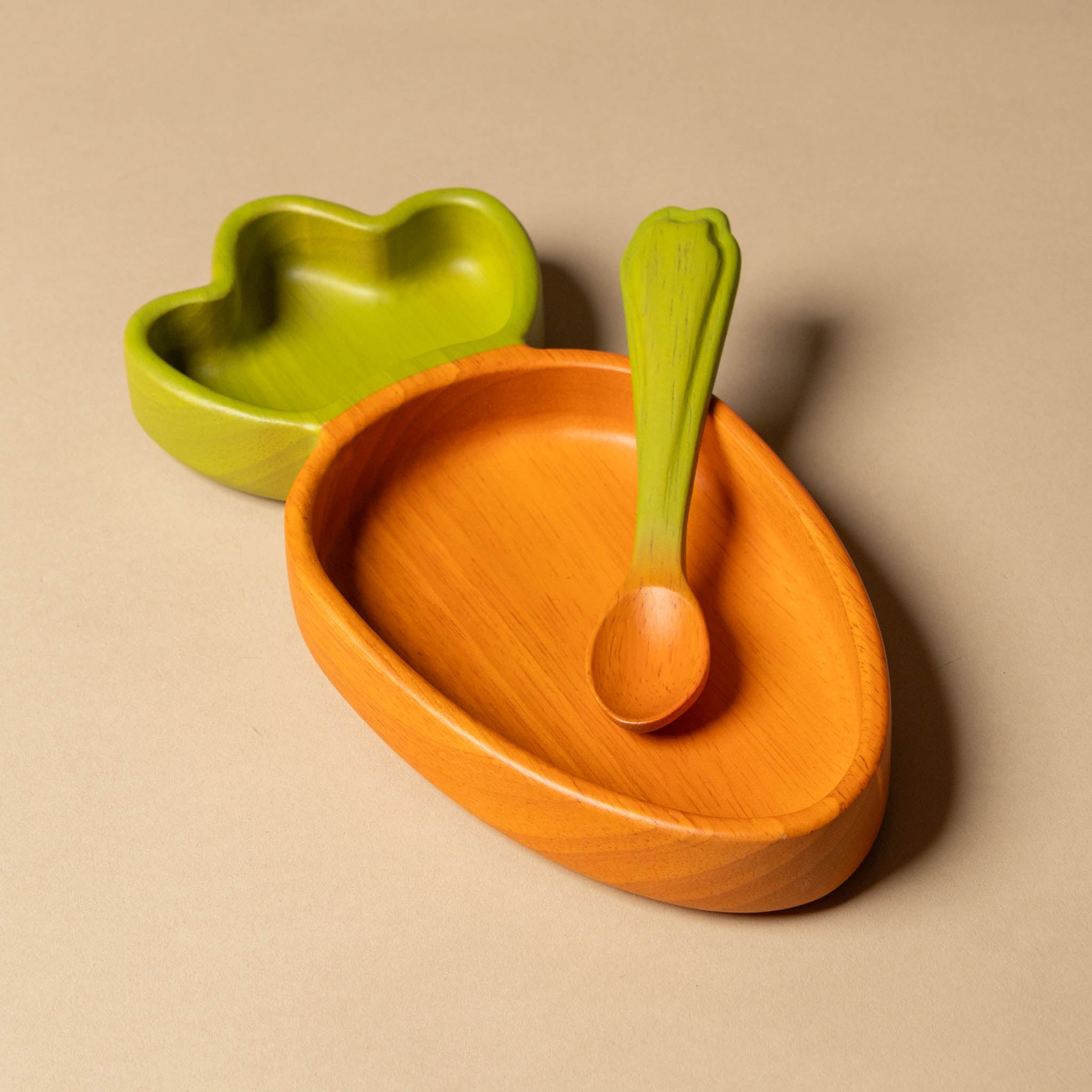Wooden Plate & Spoon Set | Carrot
