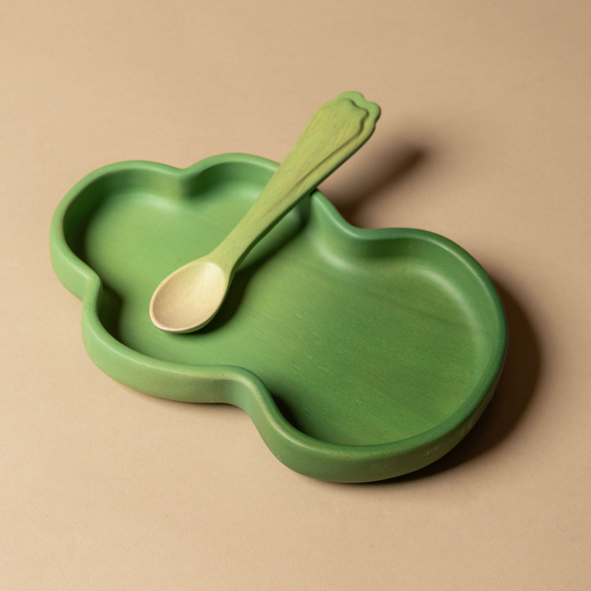 Wooden Plate & Spoon Set | Kale