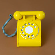 Load image into Gallery viewer, wooden-pretend-play-pay-phone-yellow