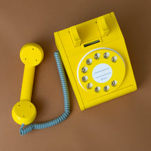 Load image into Gallery viewer, wooden-pretend-play-pay-phone-yellow