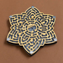 Load image into Gallery viewer, wooden-star-labyrinth-puzzle-natural-stain-top