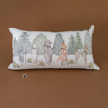 Load image into Gallery viewer, woodland-cat-rabbit-bear-fox-deer-hikers-pillow