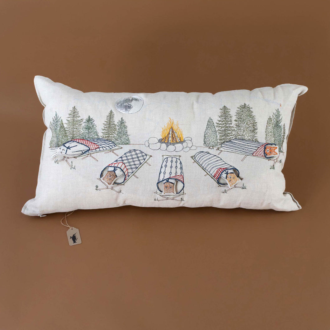 Embroidered Pocket Pillow | Woodland Stargazers