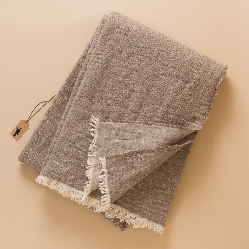 Wool Plaid Blanket | Walnut