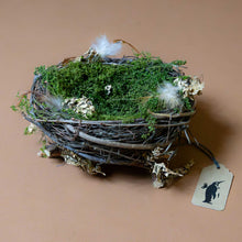 Load image into Gallery viewer, wrens-nest-made-of-twigs-moss-and-small-brown-feathers