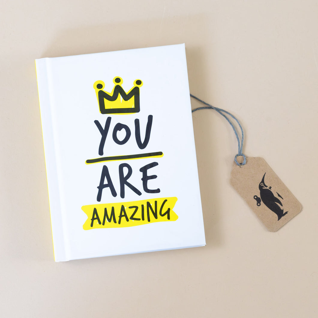 you-are-amazing-book-white-cover-with-black-text-and-yellow-highlighting-of-crown-and-amazing