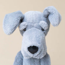 Load image into Gallery viewer, grey-zeus-great-dane-stuffed-animal-face-with-floppy-ears-and-black-nose