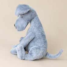 Load image into Gallery viewer, grey-zeus-great-dane-stuffed-animal-sitting-side-and-tail