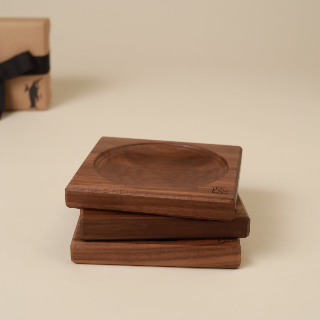 Small Wooden Spinning Top Base | Walnut