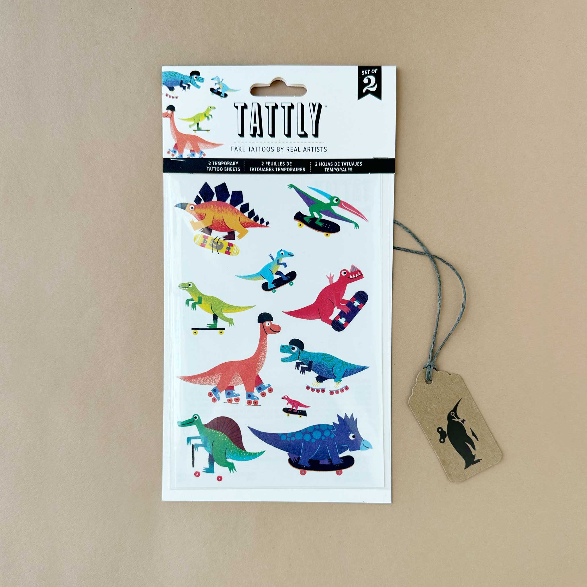 Dino Derby Temporary Tattoo Sheet