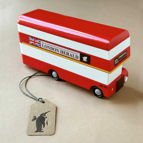view of the white and red London Bus Candyvan
