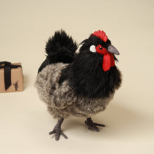 Load image into Gallery viewer, black-and-grey-realistic-stuffed-hen