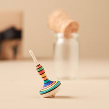 Load image into Gallery viewer, rainbow-striped-top-with-glass-jar-and-cork