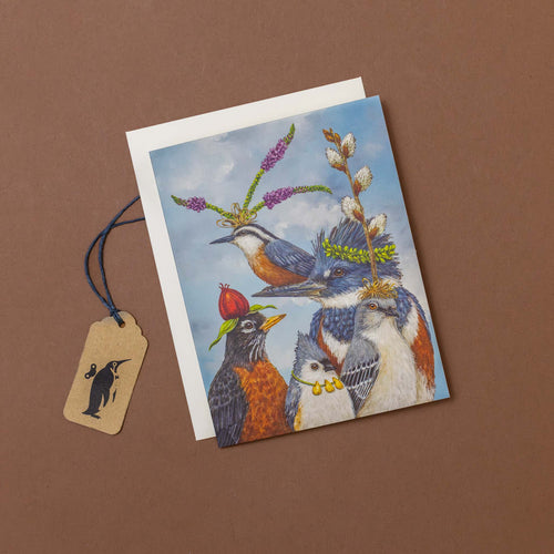 party-bird-friends-bedazzled-with-various-floral-hats-and-garden-ardonment-greeting-card