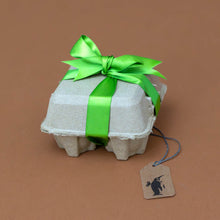 Load image into Gallery viewer, petite-chocolate-ganache-egg-sampler-in-egg-carton-with-green-bow