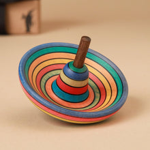 Load image into Gallery viewer, rainbow-striped-sombrero-shaped-spinning-top