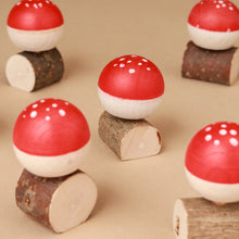 Load image into Gallery viewer, mushroom-pattenred-upside-down-top-in-wood-base
