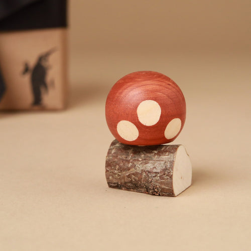 Upside-Down Wooden Spinning Top Mushroom & Stand | Brown - Spinning Tops/Yo-Yos - pucciManuli