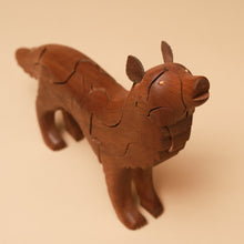 Load image into Gallery viewer, Wooden-3D-Puzzle-Howling-Wolf-Walnut-top-view