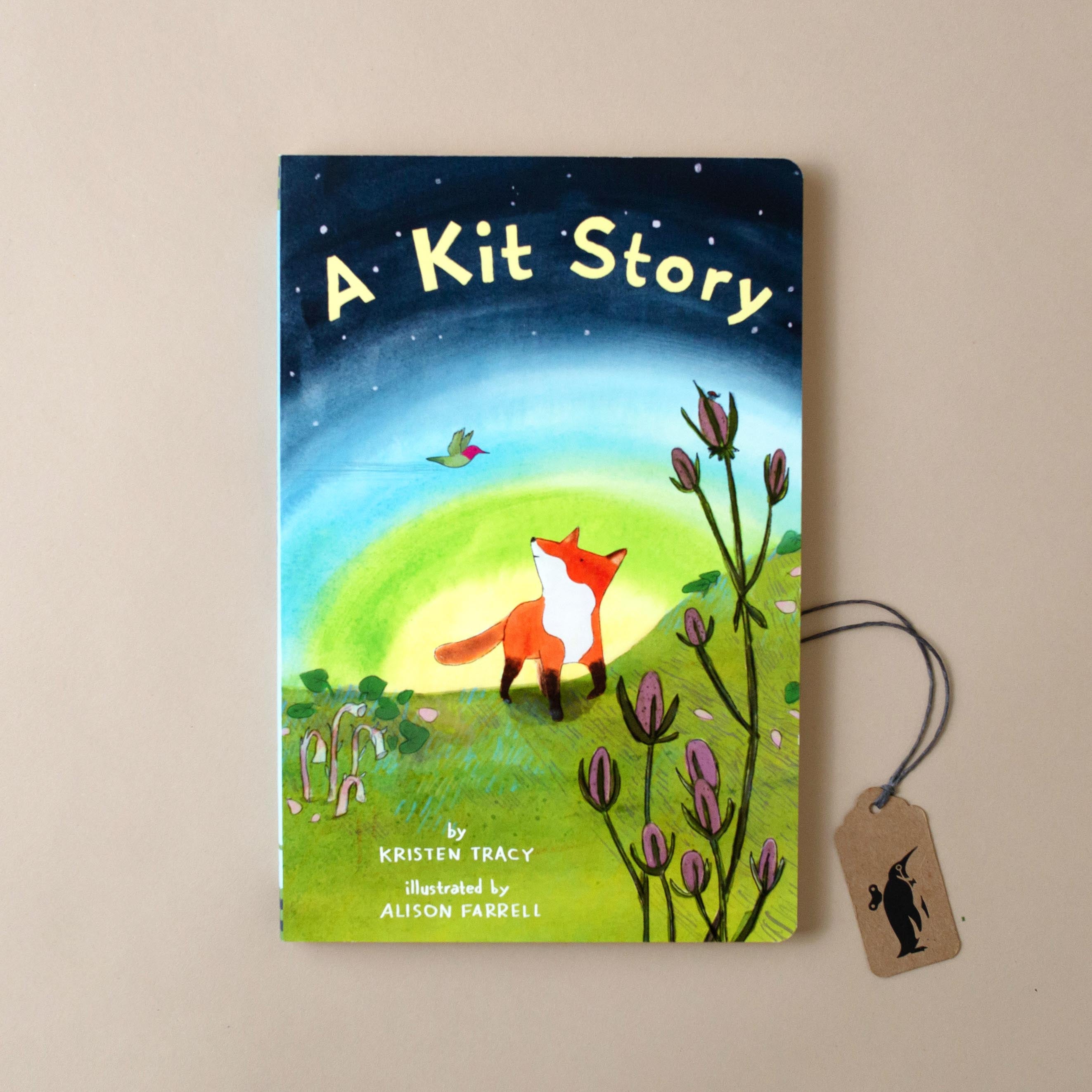 illustrated-front-cover-of-a-kit-story-board-book-with-fox-and-hummingbird