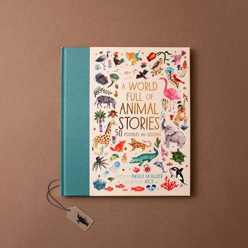 a-world-full-of-animal-stories-hardcover-book-front-featuring-many-colorful-animals