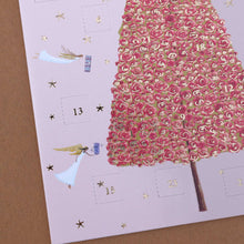 Load image into Gallery viewer, close-up-of-pink-tree-and-advent-calendar-windows