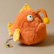 Load image into Gallery viewer, alexis-orange-and-yellow-finned-anglerfish-stuffed-animal