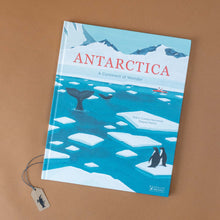 Load image into Gallery viewer, front-cover-antarctica-book-illustrated-whale-tail-and-penguins-on-ice-floe