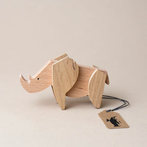 Wooden Magnetic Rhinoceros Play Set