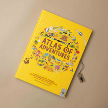 Load image into Gallery viewer, atlas-of-adventures-book-front-yellow-cover-illustrated-with-images-from-inside