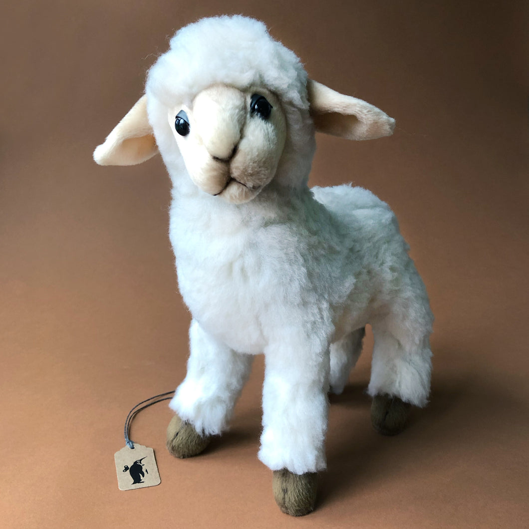 Baby-White-Sheep-Stuffed-Animal-white-furry-fabric-and-cream-face-and-ears-by-hansa