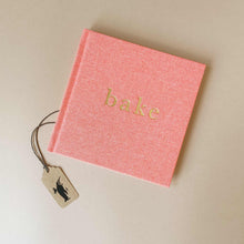 Load image into Gallery viewer, coral-hardcover-recipe-book-with-bake-in-gold-embossed-lettering