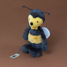 Load image into Gallery viewer, bashful-bee-medium-yellow-and-black-striped-stuffed-animal-with-white-wings