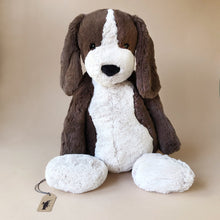 Load image into Gallery viewer, dark-brown-and-white-dog-stuffed-animal