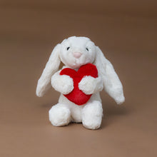 Load image into Gallery viewer, bashful-red-heart-white-bunny-with-pink-nose-stuffed-animal