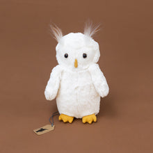 Load image into Gallery viewer,  bashful-owl-medium-white-with-yellow-feet-and-beak